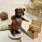 Needle Felted Beaver – Handmade Wool Animal – Bucky the Beaver Woodland Decor – Cute Felt Animal Figurine Gift