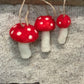 Needle Felted Toadstool Mushrooms – Magical Fairy Decor, Whimsical Woodland Art, Handmade Cottagecore Gifts, Ornaments Set of 3 Mushroom