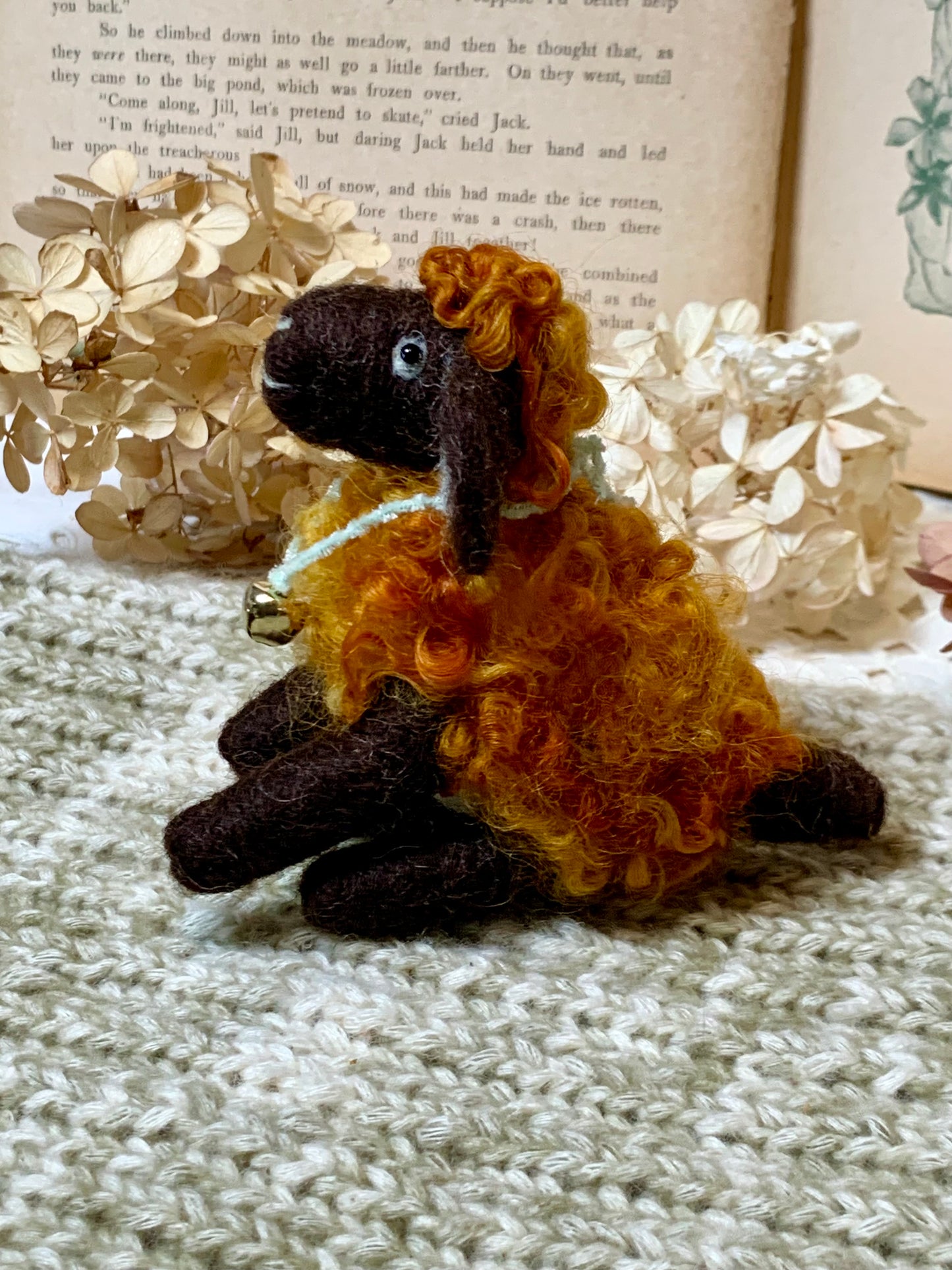 Needle Felted Sheep Cinnamon – Handmade Wool Animal, Soft Pastel Spring Decor, Collectible Waldorf Doll, Farmhouse Gift
