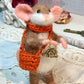 Needle-Felted Mouse Thanksgiving – Handmade Natural Fiber Art Doll | Whimsical Woodland Decor