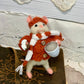 Filo Nibbleton the Coffee Mouse – OOAK Needle Felted White Mouse | Handmade Art Doll