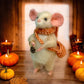 Needle-Felted Mouse Thanksgiving – Handmade Natural Fiber Art Doll | Whimsical Woodland Decor