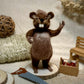 Needle Felted Beaver – Handmade Wool Animal – Bucky the Beaver Woodland Decor – Cute Felt Animal Figurine Gift