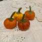 Small Felt Pumpkins Halloween Mini Decor | Dollhouse Autumn Miniatures DIY Craft Bowl Filler Pack of 4 Pumpkins | Fall Party Decoration