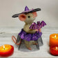 Needle-Felted Pippa the Witch Mouse – Handmade Natural Fiber Art Doll | Whimsical Woodland Decor Collectible Dressed Figurine