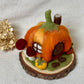 Needle Felt Pumpkin Fairy House - Forest Decor – Handmade Woodland Waldorf Inspired Soft Sculpture