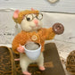 Maximilian Nibbleton the Coffee Mouse – OOAK Needle Felted White Mouse | Handmade Art Doll