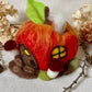 Needle Felt Apple Mouse House - Forest Decor – Handmade Woodland Waldorf Inspired Soft Sculpture
