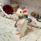 Needle-Felted Mouse with Book – Handmade Natural Fiber Art Doll | Whimsical Woodland Decor Collectible Dressed Figurine