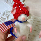 Needle Felted Patriotic Mouse – Handmade Wool Mouse in Red, White & Blue – Fourth of July Decor, Americana Figurine, Mouse Art Doll