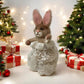 Needle-Felted Bunny the Christmas Rabbit– Handmade Natural Fiber Angel Doll | Holiday Art Collectible