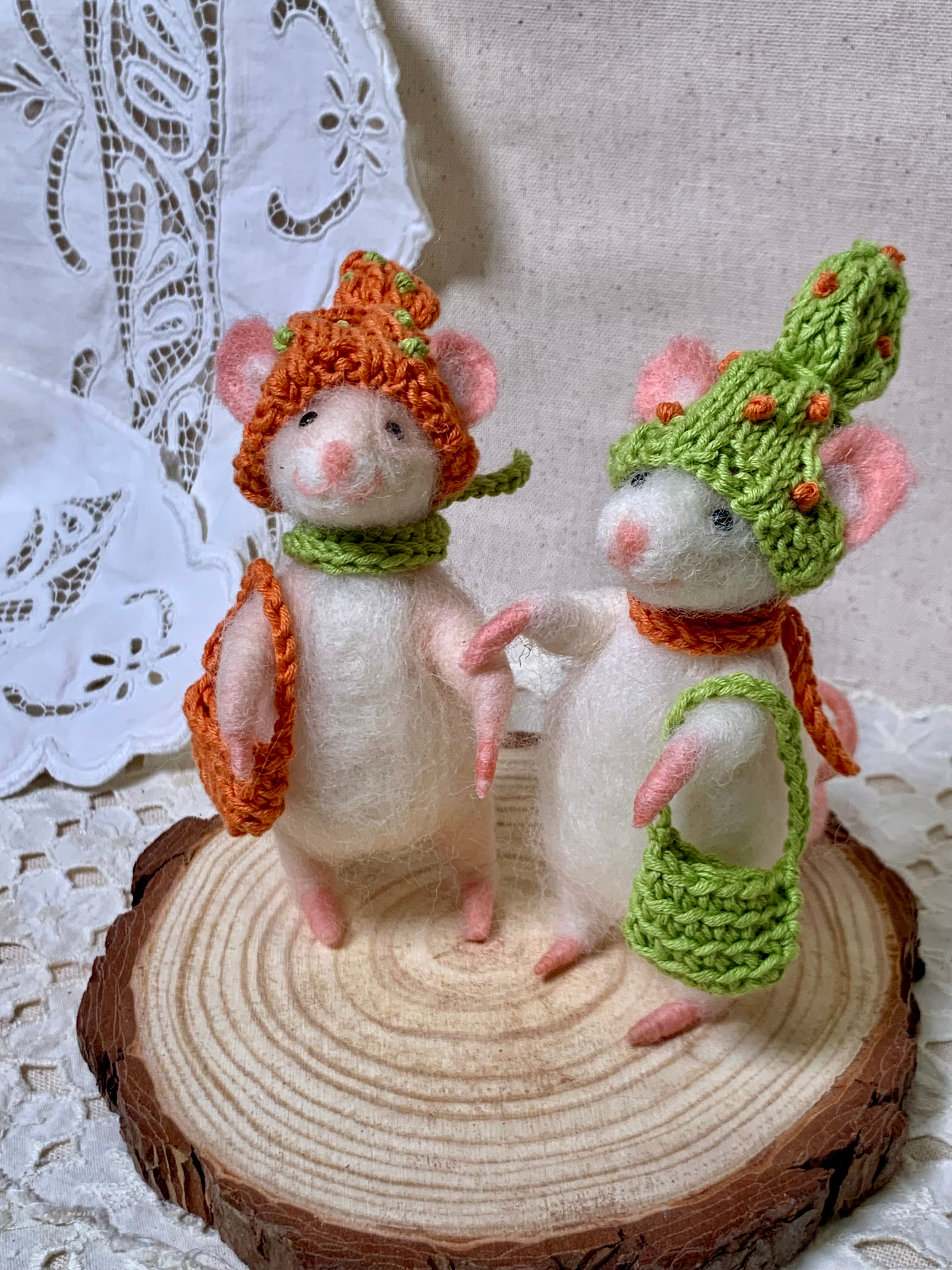 Felted Mice Collection – Handcrafted Natural Fiber Creatures ...