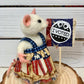 Needle-Felted Patriotic Mouse - Red, White & Blue Collectible Ornament, Unique Gift for USA Pride Decor