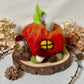 Needle Felt Apple Mouse House - Forest Decor – Handmade Woodland Waldorf Inspired Soft Sculpture