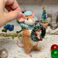 Christmas Mouse Pip - Handmade Needle-Felted Waldorf-Inspired Toy with Winter Wreath, Festive Decoration or Collectible Gift