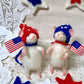 Needle Felted Patriotic Mouse – Handmade Wool Mouse in Red, White & Blue – Fourth of July Decor, Americana Figurine, Mouse Art Doll