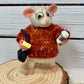 Pumpkin Needle-Felted Mouse – Handmade Autumn Decor, Cute Coffee Lover Mouse, Fall Gift, Wool Figurine for Mouse Collectors Stuffed Animal