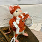 Filo Nibbleton the Coffee Mouse – OOAK Needle Felted White Mouse | Handmade Art Doll