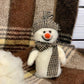 Christmas Felted Snowman - Handmade Toy with Winter Bell, Festive Decoration or Collectible Gift