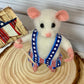 Needle-Felted Patriotic Mouse - Red, White & Blue Collectible Ornament, Unique Gift for USA Pride Decor