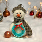 Christmas Felted Snowman - Handmade Toy with Winter Bell, Festive Decoration or Collectible Gift