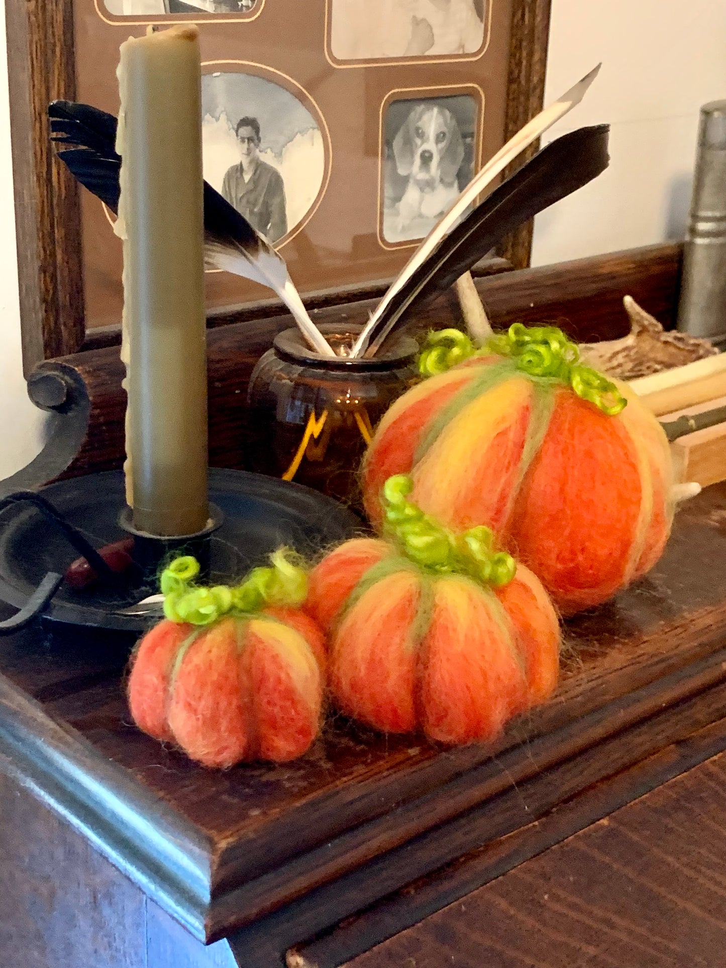 Needle-Felted Pumpkin – Handmade Autumn Wool Sculptures – Fall Table Centerpiece - Cottagecore Home Decoration (Copy)