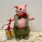 Needle Felted Christmas Pig in Festive Outfit – Handmade Cute Piggy Toy – Perfect Gift for Pig Lovers – Farm Animal Plush – Wool Pig Figurine