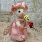 Spring Mouse  – Handmade Needle-Felted Collectible Art Doll