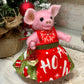 Needle Felted Christmas Pig Girl in Festive Outfit | Handmade Wool Toy | Cute Piggy Doll | Holiday Gift | Nursery Decor | OOAK Handmade Holiday Gift