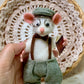 Librarian Mouse – Needle Felted Mouse – Handmade Wool Art Doll, Whimsical Collectible, Vintage Librarian Decor, Gift for Book Lovers