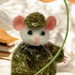 Needle-Felted Lucas the Mouse – Handmade Natural Fiber Art Doll | Whimsical Collectible with Autumn Leaf