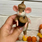 Needle-Felted Pip the Mouse with Acorn – Handmade Natural Fiber Art Doll | Whimsical Woodland Decor Collectible Dressed Figurine