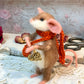 Needle-Felted Mouse Thanksgiving – Handmade Natural Fiber Art Doll | Whimsical Woodland Decor