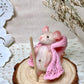 needle felted pink mouse