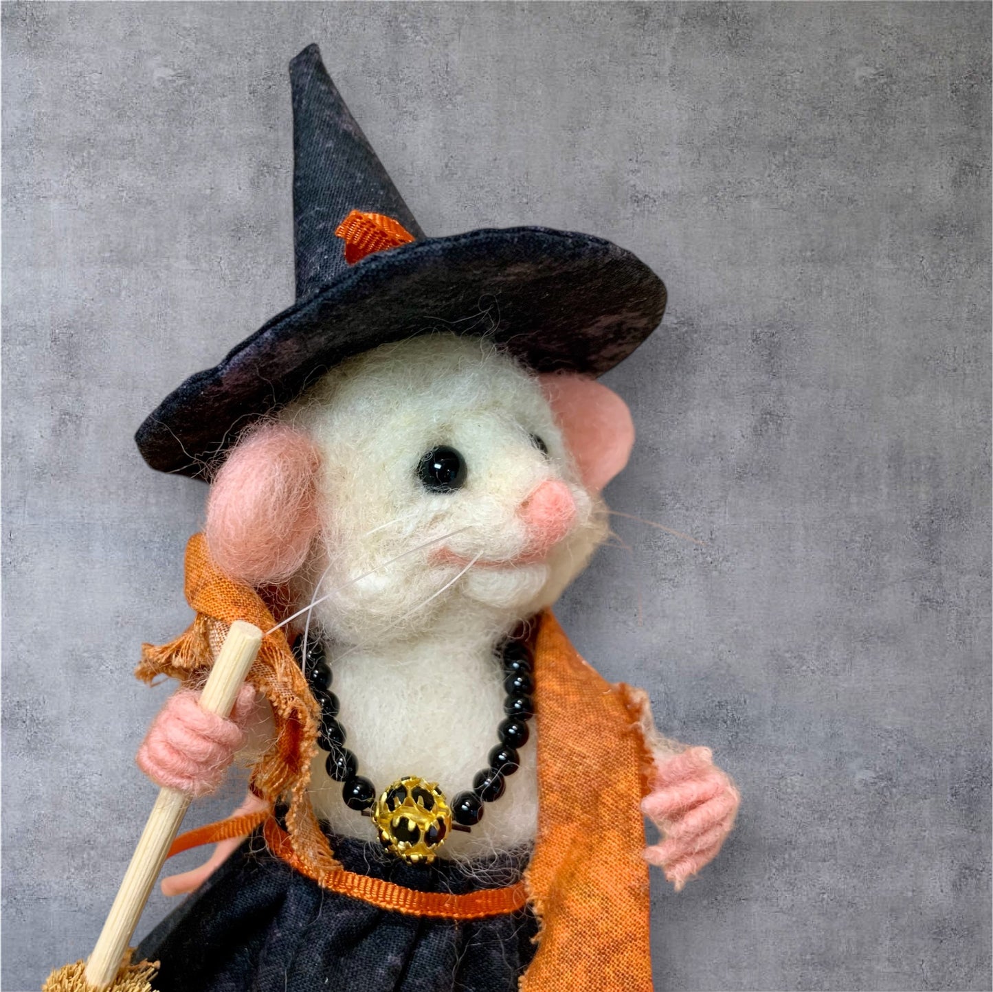 Filomena the Mouse – OOAK Needle Felted Natural Fiber Doll | Handmade Art Doll