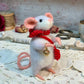 Needle-Felted Mouse Thanksgiving – Handmade Natural Fiber Art Doll | Whimsical Woodland Decor