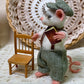 Librarian Mouse – Needle Felted Mouse – Handmade Wool Art Doll, Whimsical Collectible, Vintage Librarian Decor, Gift for Book Lovers