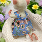 Handmade Felt Mouse in Summer Dress – Soft Wool Mouse Figurine