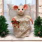 Needle-Felted Angelina the Christmas Mouse – Handmade Natural Fiber Angel Doll | Holiday Art Collectible