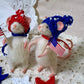 Needle Felted Patriotic Mouse – Handmade Wool Mouse in Red, White & Blue – Fourth of July Decor, Americana Figurine, Mouse Art Doll