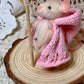 Rose the Mouse – Needle Felted Wool Wanderer with Cloak & Walking Stick | Handmade Collectible Art Doll