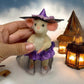 Needle-Felted Pippa the Witch Mouse – Handmade Natural Fiber Art Doll | Whimsical Woodland Decor Collectible Dressed Figurine