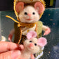 Victorian Lady Mouse with Baby – OOAK Needle Felted Collectible | Handmade Art Doll