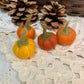 Small Felt Pumpkins Halloween Mini Decor | Dollhouse Autumn Miniatures DIY Craft Bowl Filler Pack of 4 Pumpkins | Fall Party Decoration