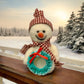 Christmas Felted Snowman - Handmade Toy with Winter Bell, Festive Decoration or Collectible Gift