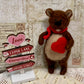 Needle Felted Bear: Handmade Wool Teddy with Heart Scarf