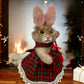 Needle-Felted Bunny the Christmas Rabbit– Handmade Natural Fiber Doll | Holiday Art Collectible