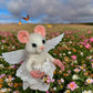 Handcrafted felted mouse angel toy by Fox Hollow Friends – woodland creature gift spring