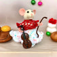 Gloria the Mouse, natural fiber friend, felt mouse, OOAK Art Doll