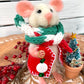 Sebastian The Christmas Mouse, natural fiber doll, felt mouse, OOAK Art Doll, Needle felted Mouse